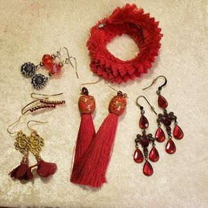 Red hot fun! Six pair of great quality earrings.